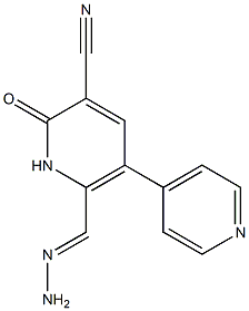 3-cyano-5-(4-pyridyl)-6-hydrazonomethyl-2-pyridone 化学構造式