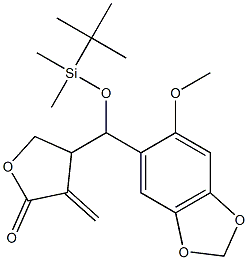 3-(1-(tert-butyldimethylsilyl)oxy-1-(2-methoxy-4,5-methylenedioxyphenyl)methyl)-2-methylene-4-butanolide|