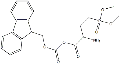 fluorenylmethyloxycarbonyl-4-(dimethylphosphono)-2-aminobutanoic acid 化学構造式