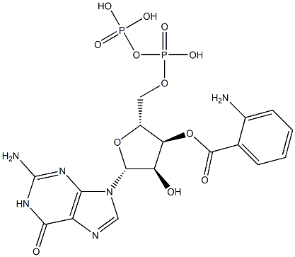 3'-O-anthraniloylguanosine diphosphate Structure