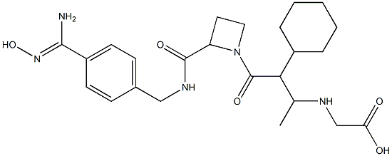 glycine, N-((1)1-cyclohexyl-2-((2)-((((4-(amino(hydroxyimino)methyl)phenyl)methyl)amino)carbonyl)-1-azetidinyl)2-oxoethyl)-ethyl ester Structure