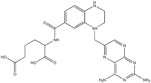 N-(1-((2,4-diamino-6-pteridinyl)methyl)-3,4-dihydro -2H-1,4-benzothiazine-7-carbonyl)-L-2-aminoadipic acid|