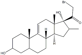 21-Bromo-3,17-dihydroxy-16-methyl-pregn-9(11)-en-20-one Struktur