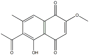 6-acetyl-5-hydroxy-2-methoxy-7-methyl-naphthalene-1,4-dione Structure