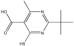 2-TERT-BUTYL-4-MERCAPTO-6-METHYLPYRIMIDINE-5-CARBOXYLIC ACID 结构式