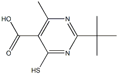 2-TERT-BUTYL-4-MERCAPTO-6-METHYLPYRIMIDINE-5-CARBOXYLIC ACID 化学構造式