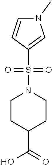 1-[(1-METHYL-1H-PYRROL-3-YL)SULFONYL]PIPERIDINE-4-CARBOXYLIC ACID,,结构式