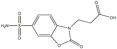 3-[6-(AMINOSULFONYL)-2-OXO-1,3-BENZOXAZOL-3(2H)-YL]PROPANOIC ACID 结构式
