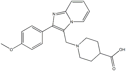 1-[2-(4-METHOXY-PHENYL)-IMIDAZO[1,2-A]PYRIDIN-3-YLMETHYL]-PIPERIDINE-4-CARBOXYLIC ACID 96% Structure