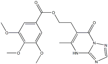 2-(5-methyl-7-oxo-4,7-dihydro[1,2,4]triazolo[1,5-a]pyrimidin-6-yl)ethyl 3,4,5-trimethoxybenzenecarboxylate 化学構造式