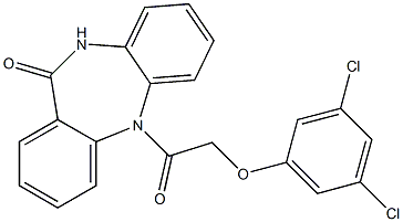 5-[2-(3,5-dichlorophenoxy)acetyl]-5,10-dihydro-11H-dibenzo[b,e][1,4]diazepin-11-one Structure