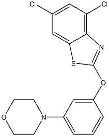 4-{3-[(4,6-dichloro-1,3-benzothiazol-2-yl)oxy]phenyl}morpholine,,结构式