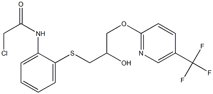 N1-{2-[(2-hydroxy-3-{[5-(trifluoromethyl)-2-pyridyl]oxy}propyl)thio]phenyl}-2-chloroacetamide Structure