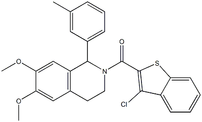 (3-chlorobenzo[b]thiophen-2-yl)[6,7-dimethoxy-1-(3-methylphenyl)-1,2,3,4-tetrahydroisoquinolin-2-yl]methanone