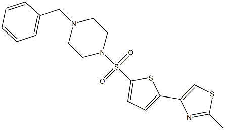 4-{5-[(4-benzylpiperazino)sulfonyl]-2-thienyl}-2-methyl-1,3-thiazole Structure