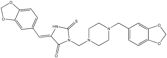 5-(1,3-benzodioxol-5-ylmethylene)-3-{[4-(1,3-benzodioxol-5-ylmethyl)piperazino]methyl}-2-thioxotetrahydro-4H-imidazol-4-one