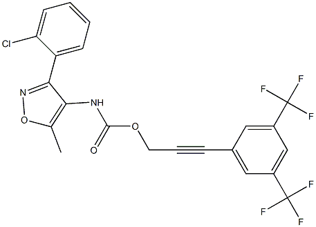 3-[3,5-di(trifluoromethyl)phenyl]prop-2-ynyl N-[3-(2-chlorophenyl)-5-methylisoxazol-4-yl]carbamate Structure