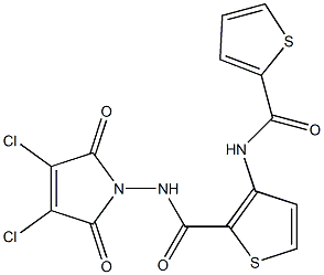 N2-(3,4-dichloro-2,5-dioxo-2,5-dihydro-1H-pyrrol-1-yl)-3-[(2-thienylcarbonyl)amino]thiophene-2-carboxamide 结构式
