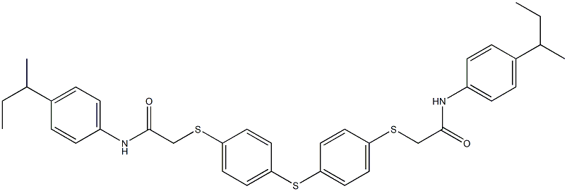 2-[(4-{[4-({2-[4-(sec-butyl)anilino]-2-oxoethyl}sulfanyl)phenyl]sulfanyl}phenyl)sulfanyl]-N-[4-(sec-butyl)phenyl]acetamide