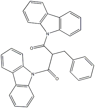 2-benzyl-1,3-di(9H-carbazol-9-yl)propane-1,3-dione Structure