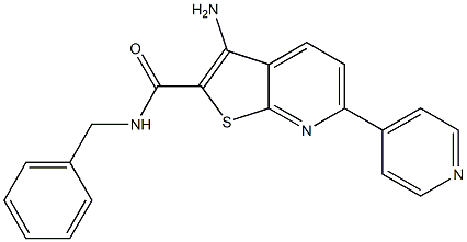 3-amino-N-benzyl-6-(4-pyridinyl)thieno[2,3-b]pyridine-2-carboxamide 化学構造式