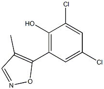 2,4-dichloro-6-(4-methylisoxazol-5-yl)phenol,,结构式