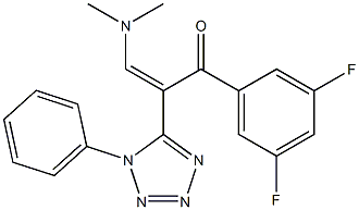 1-(3,5-difluorophenyl)-3-(dimethylamino)-2-(1-phenyl-1H-1,2,3,4-tetraazol-5-yl)prop-2-en-1-one Structure