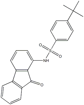 4-(tert-butyl)-N-(9-oxo-9H-fluoren-1-yl)benzenesulfonamide,,结构式