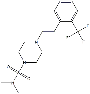 N,N-dimethyl-4-[2-(trifluoromethyl)phenethyl]tetrahydro-1(2H)-pyrazinesulfonamide,,结构式