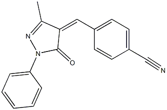 4-[(3-methyl-5-oxo-1-phenyl-4,5-dihydro-1H-pyrazol-4-yliden)methyl]benzonitrile,,结构式