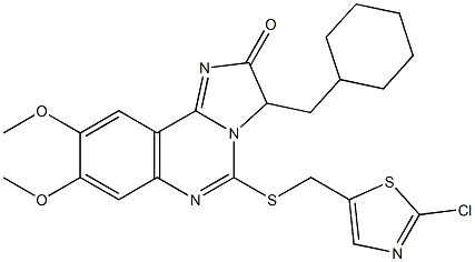  5-{[(2-chloro-1,3-thiazol-5-yl)methyl]sulfanyl}-3-(cyclohexylmethyl)-8,9-dimethoxyimidazo[1,2-c]quinazolin-2(3H)-one