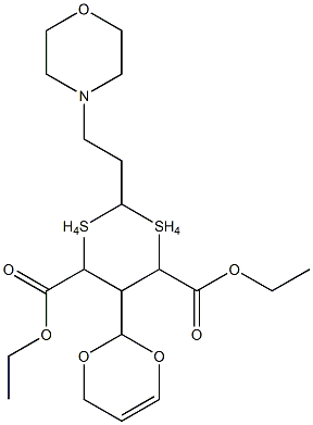 diethyl 2-(2-morpholinoethyl)-1,1,3,3-tetraoxo-5-phenyl-1lambda~6~,3lambda~6~-dithiane-4,6-dicarboxylate,,结构式