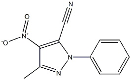 3-methyl-4-nitro-1-phenyl-1H-pyrazole-5-carbonitrile,,结构式