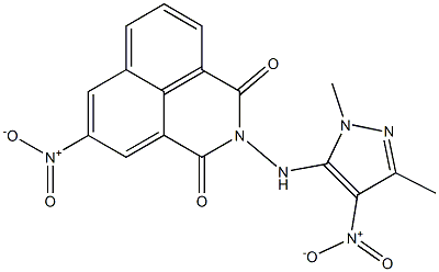 2-[(1,3-dimethyl-4-nitro-1H-pyrazol-5-yl)amino]-5-nitro-2,3-dihydro-1H-benzo[de]isoquinoline-1,3-dione Struktur