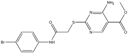 methyl 4-amino-2-{[2-(4-bromoanilino)-2-oxoethyl]thio}pyrimidine-5-carboxylate Struktur