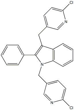 1,3-bis[(6-chloro-3-pyridinyl)methyl]-2-phenyl-1H-indole,,结构式