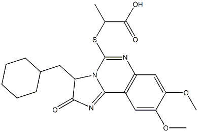 2-{[3-(cyclohexylmethyl)-8,9-dimethoxy-2-oxo-2,3-dihydroimidazo[1,2-c]quinazolin-5-yl]sulfanyl}propanoic acid,,结构式