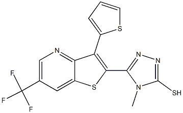 4-methyl-5-[3-(2-thienyl)-6-(trifluoromethyl)thieno[3,2-b]pyridin-2-yl]-4H-1,2,4-triazol-3-ylhydrosulfide