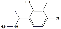 1-(1-(2,4-dihydrooxy-3-methylphenyl)ethyl)hydrazine,,结构式