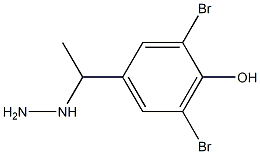 1-(1-(3,5-dibromo-4-hydroxyphenyl)ethyl)hydrazine 结构式