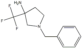 1-Benzyl-3-trifluoromethyl-pyrrolidin-3-ylamine 结构式