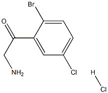 2-amino-1-(2-bromo-5-chlorophenyl)ethanone hydrochloride 化学構造式