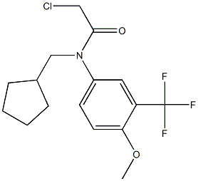 2-chloro-N-(cyclopentylmethyl)-N-(3-(trifluoromethyl)-4-methoxyphenyl)acetamide,,结构式