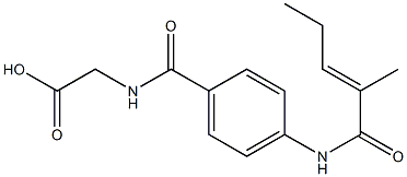 [(4-{[(2E)-2-methylpent-2-enoyl]amino}benzoyl)amino]acetic acid 结构式