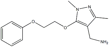 [1,3-dimethyl-5-(2-phenoxyethoxy)-1H-pyrazol-4-yl]methanamine,,结构式