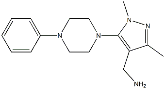 [1,3-dimethyl-5-(4-phenylpiperazin-1-yl)-1H-pyrazol-4-yl]methanamine Struktur