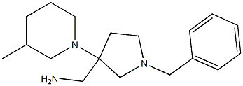 [1-benzyl-3-(3-methylpiperidin-1-yl)pyrrolidin-3-yl]methanamine,,结构式