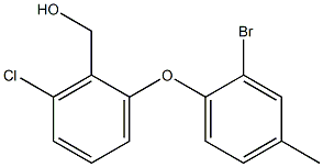 [2-(2-bromo-4-methylphenoxy)-6-chlorophenyl]methanol,,结构式