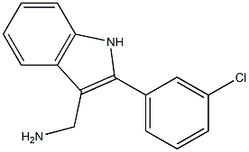 [2-(3-chlorophenyl)-1H-indol-3-yl]methanamine,,结构式