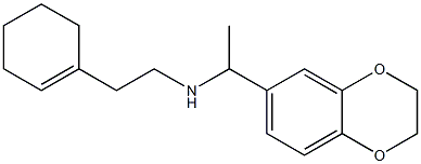 [2-(cyclohex-1-en-1-yl)ethyl][1-(2,3-dihydro-1,4-benzodioxin-6-yl)ethyl]amine 化学構造式